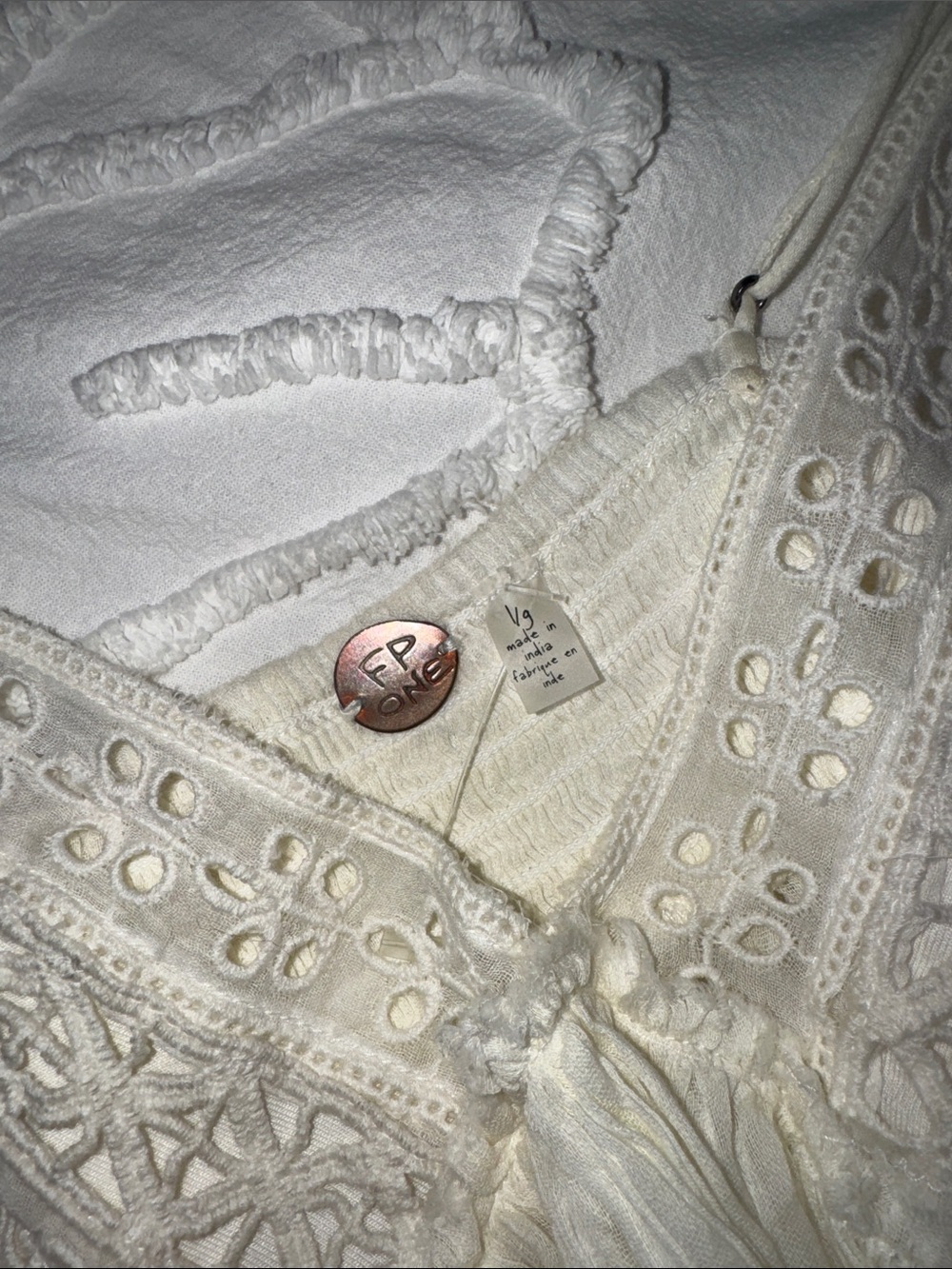 Lace & Ruffle Ivory Camisole Top - Picture 2 of 3